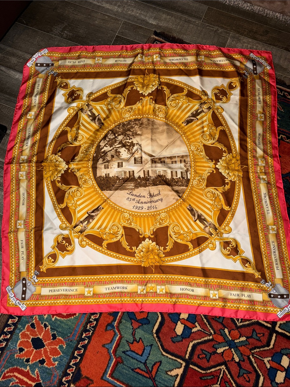 Landon School 85th Anniversary Commemorative Silk Scarf (1929–2014) 100% Silk